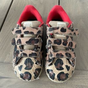 Adidas Allstar Sneakers Velcro Closure Toddler US 12 Leopard Print